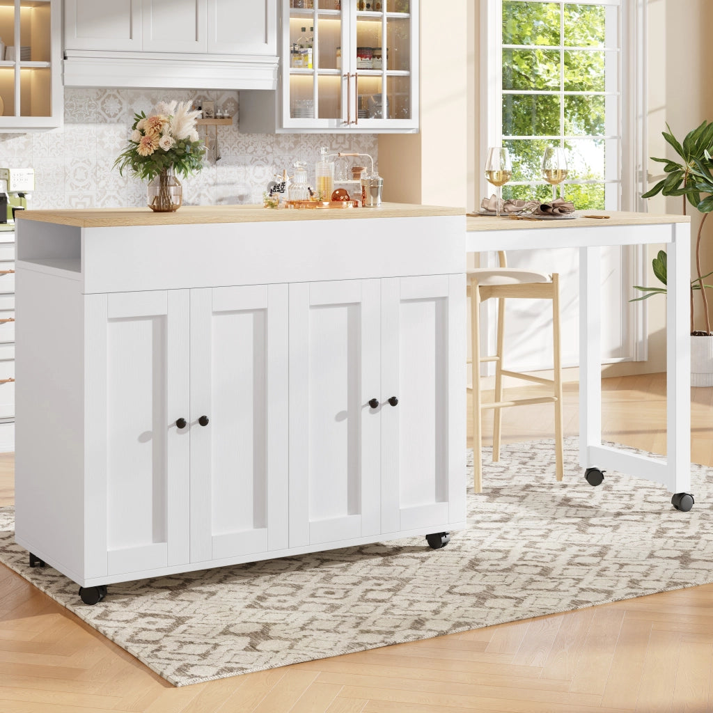 Tavolo Estensibile per 4-6 Persone con 6 Vani e Ripiani Regolabili in MDF 117-180 x 50 x 94;6 cm Bianco