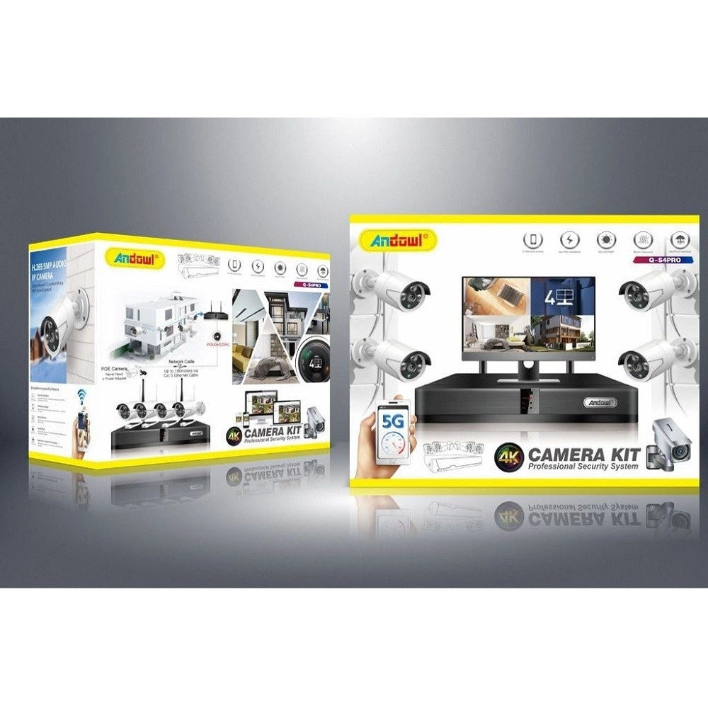 Trade Shop - Set Sistema Di Sorveglianza Registrazione 4k Hd Telecamera 4 Canali Cctv Q-s4pro -