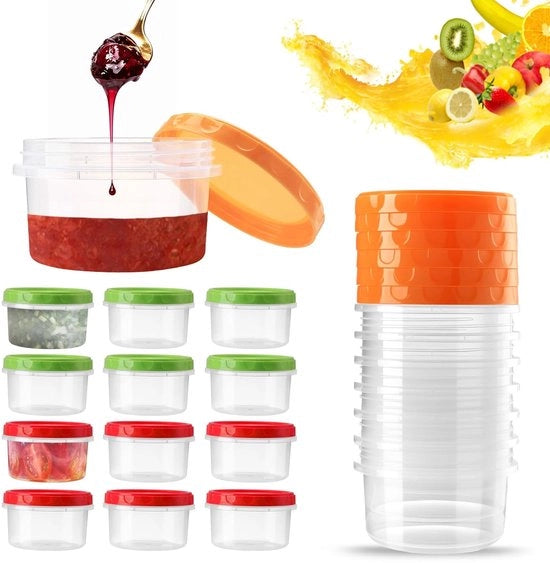Contenitori alimentari in plastica - set da 18 - con coperchio - riutilizzabili