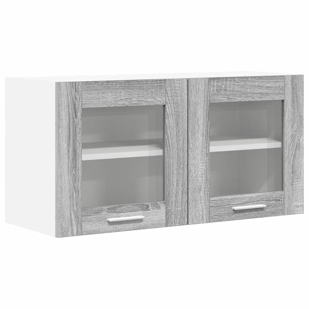Armoire suspendue Gris Sonoma et Blanc 80 x 31 x 40 cm