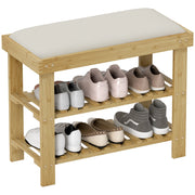 Scarpiera in Bamb¨´ con Cuscino ¨C zephmum ¨C Crema 60x29x49 cm