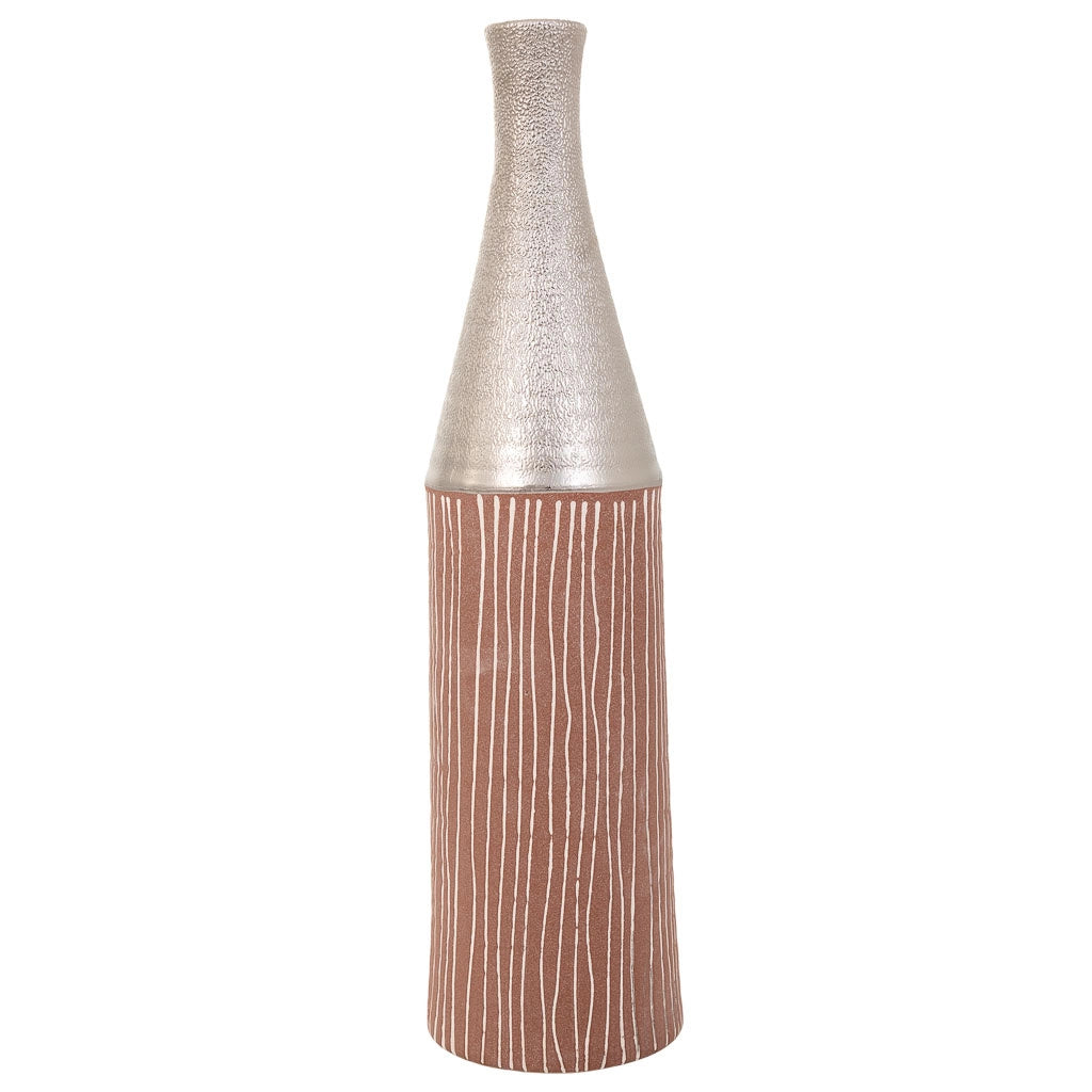 Vaso in ceramica argento 13,5x13,5x53h