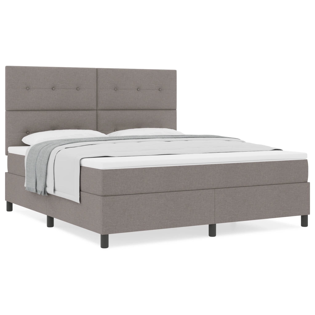 Letto Box Spring con Materasso Taupe Super King Tessuto