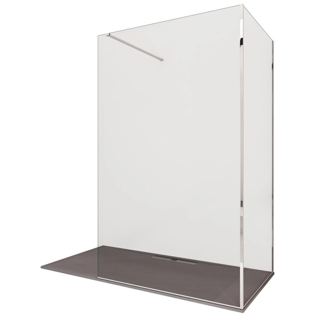Box Doccia Parete Walk-In 90x110 cm 2 Lati in Cristallo Trasparente 8 mm H195 Bonussi Aurore