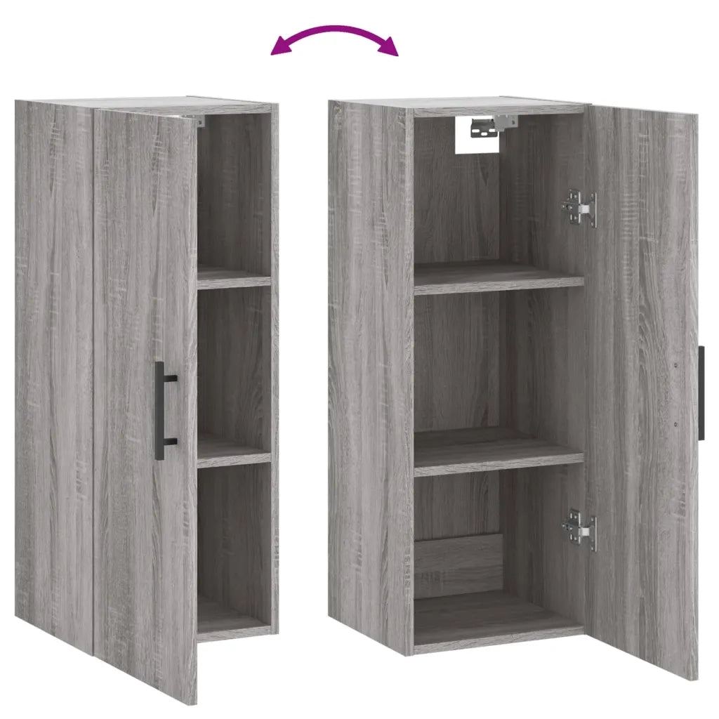 Armadietto a Muro | Mobile a Parete Grigio Sonoma 34,5x34x90 cm