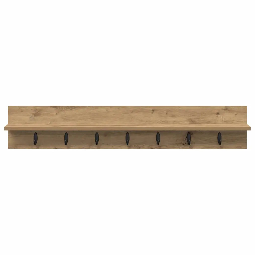 vidaXL Appendiabiti a muro rovere artigianale 100 x 10.5 x 18 cm
