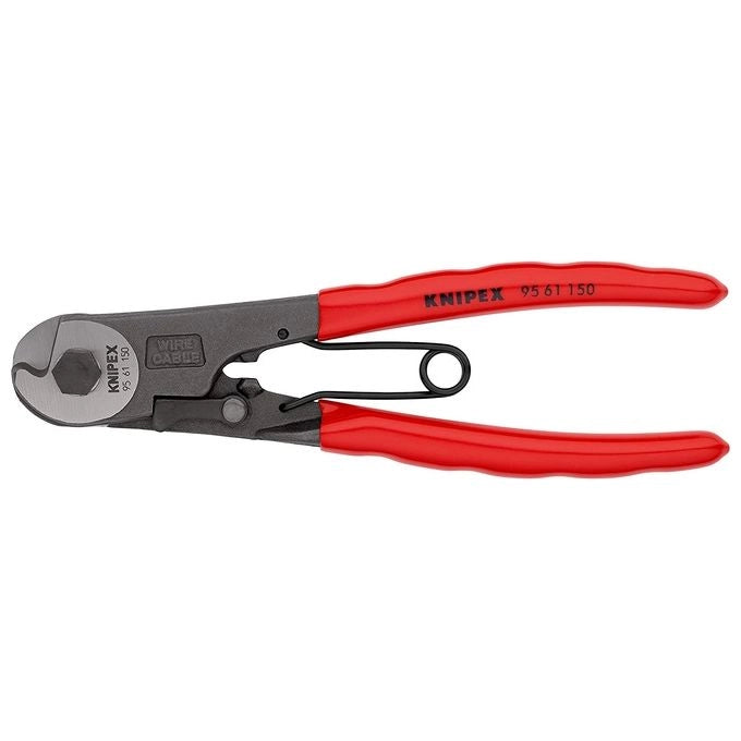KNIPEX 95 61 150 Cesoia per Tiranti Flessibili Impugnature Rivestite in Plastica Diametro di Taglio 3 mm Lunghezza 150 mm colore Nero