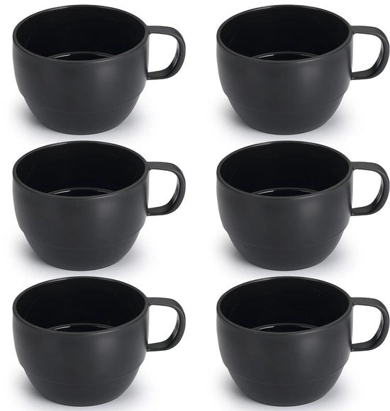 Set di tazze per caffè Nespresso 350ml 6 pezzi, grande tazza per caffè, set di tazze per caffè resistenti, bicchieri leggeri in plastica duratura per casa, esterno, picnic, campeggio, regalo ideale per compleanni