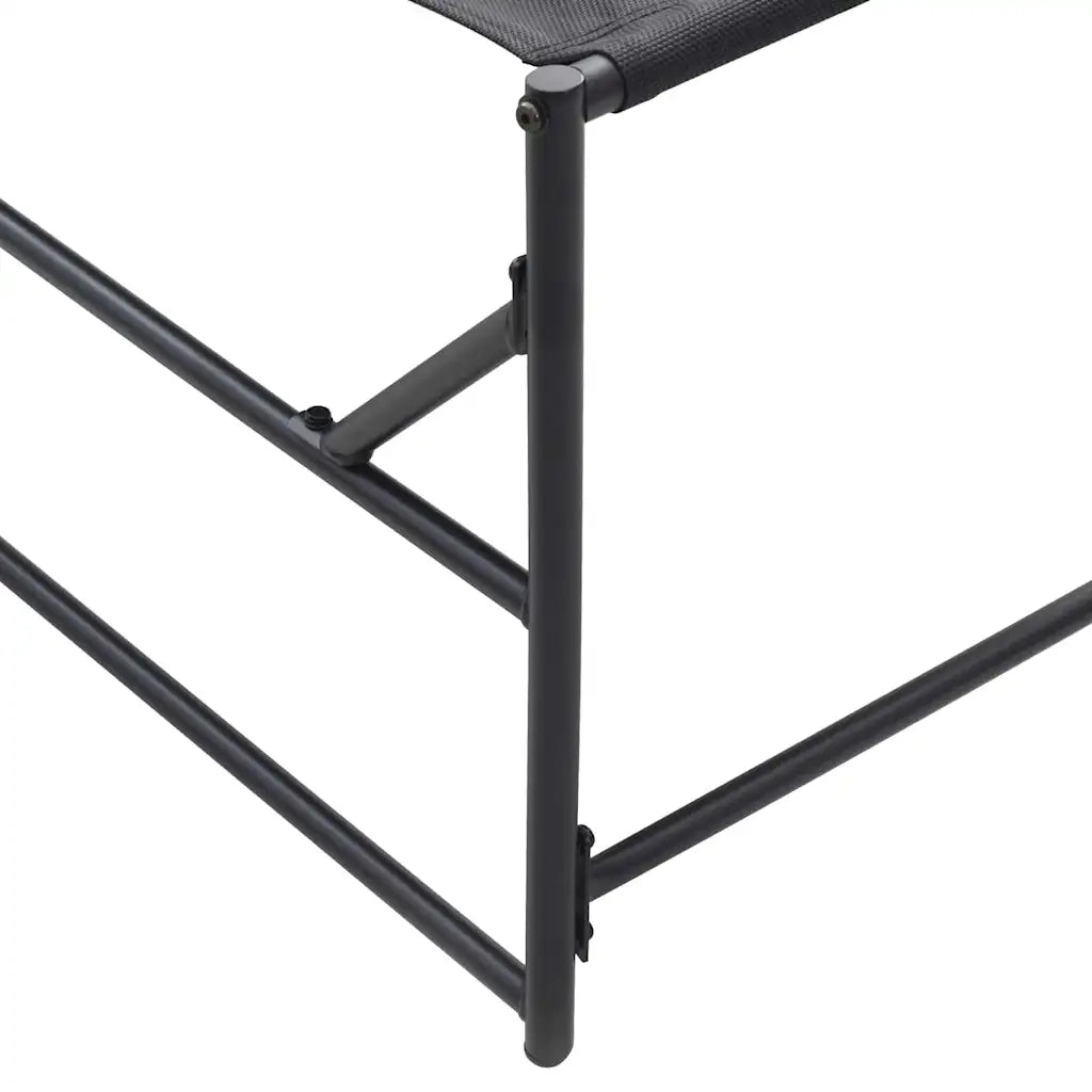 Lettino da Giardino 2 pcs Nero Acciaio verniciato a polvere 42003023