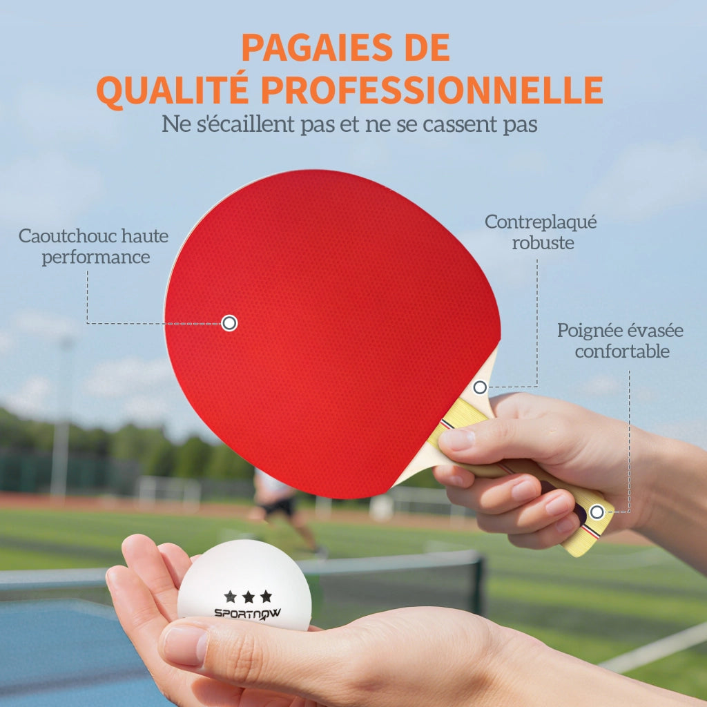 Set 4 Racchette da Ping Pong con Palline e Borsa ¨C zephmum ¨C per Principianti ed Esperti
