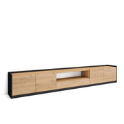 Mobile TV Soggiorno, 310x50x37 cm, Per TV fino a 80", Mobile Soggiorno, Rovere e nero