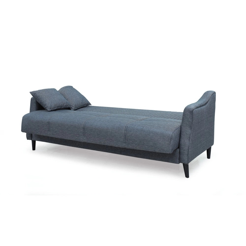 Divano 3 posti funzione letto contenitore Montana in tessuto grigio 225x82x92h