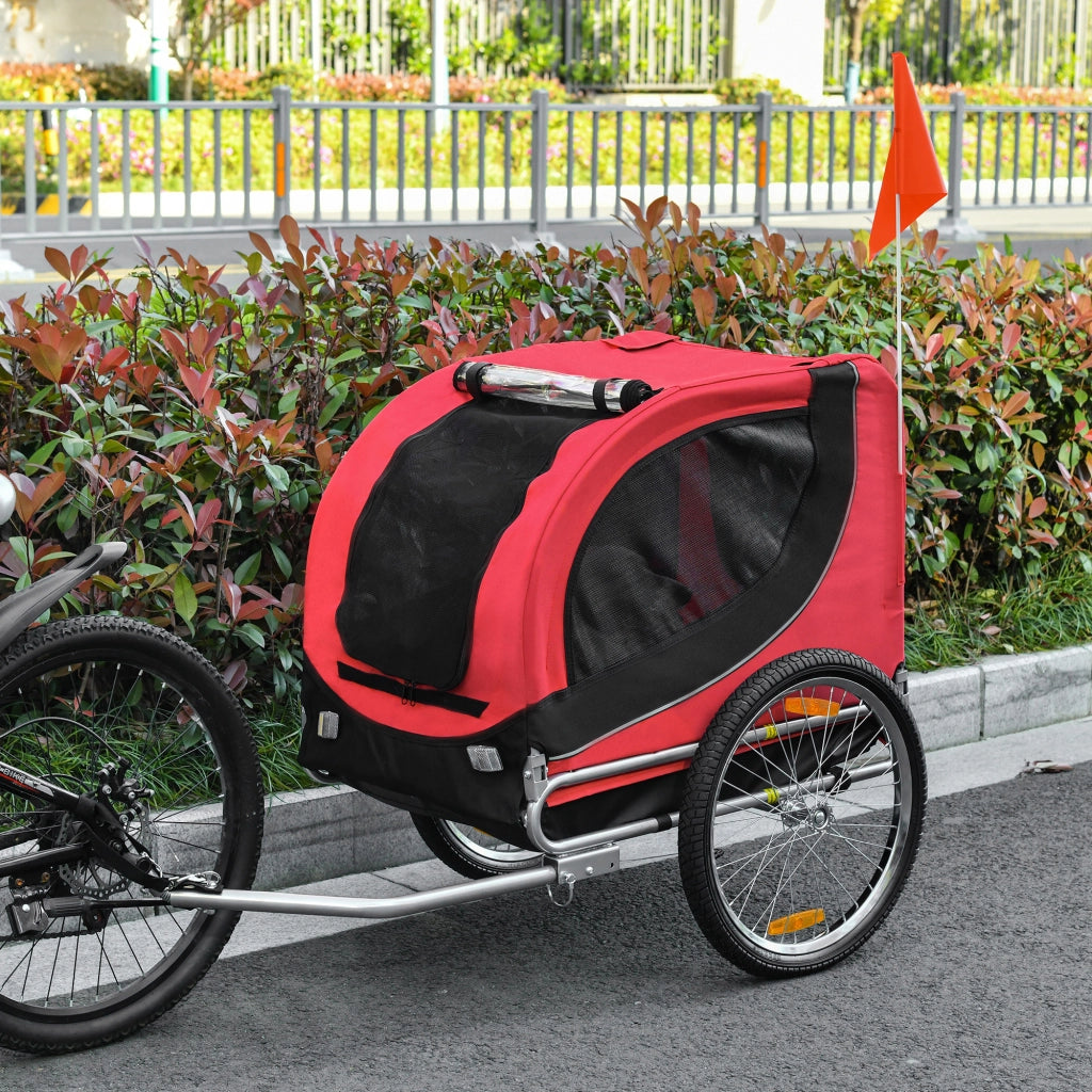 Trasportino Bici per Cane con Attacco Universale ¨C Zephmum ¨C Acciaio Rosso e Nero