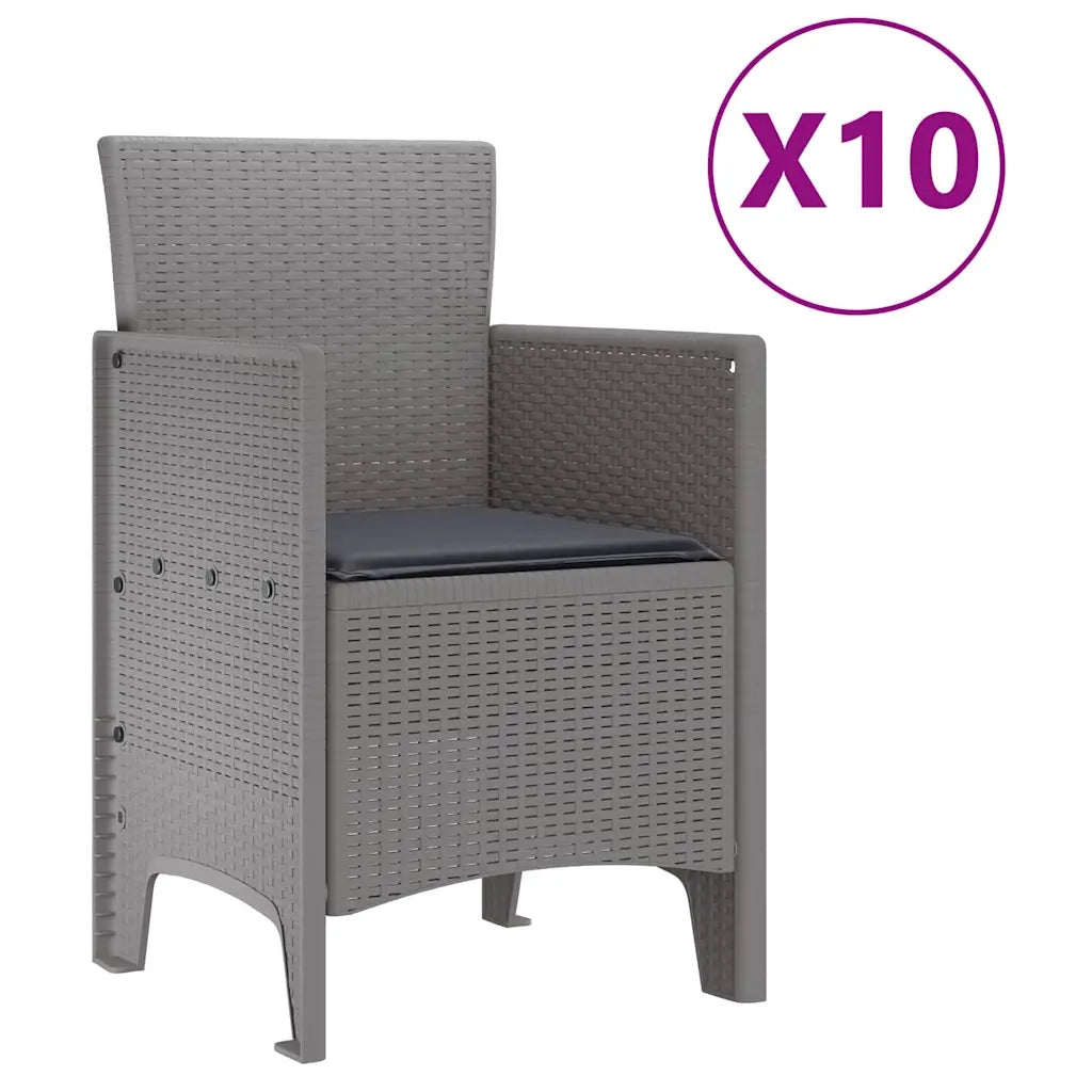 Set da Pranzo per Giardino 11 pcs Grigio chiaro e Antracite