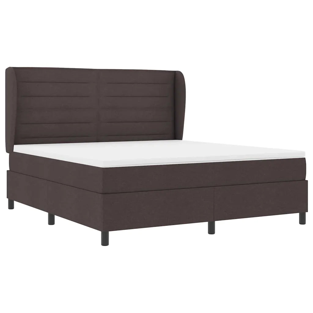 Letto a molle con materasso Marrone scuro 180 x 200 cm Tessuto 3340518