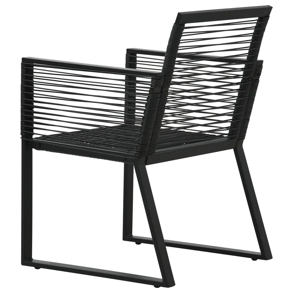 Set da Pranzo da Giardino 3 pz in Rattan PVC Nero cod mxl 44512