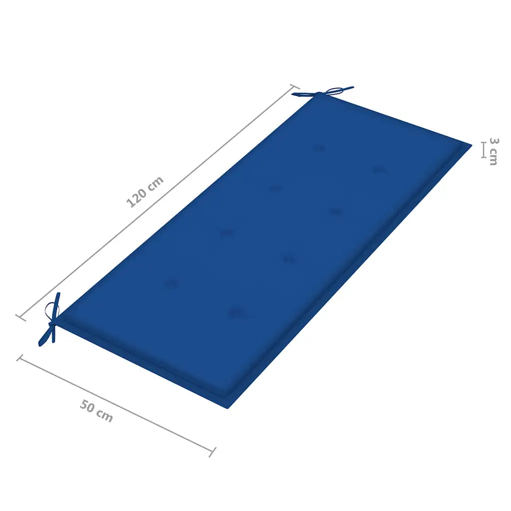 Panchina da Giardino 2 Posti e Cuscino 120cm Massello Eucalipto 3060979