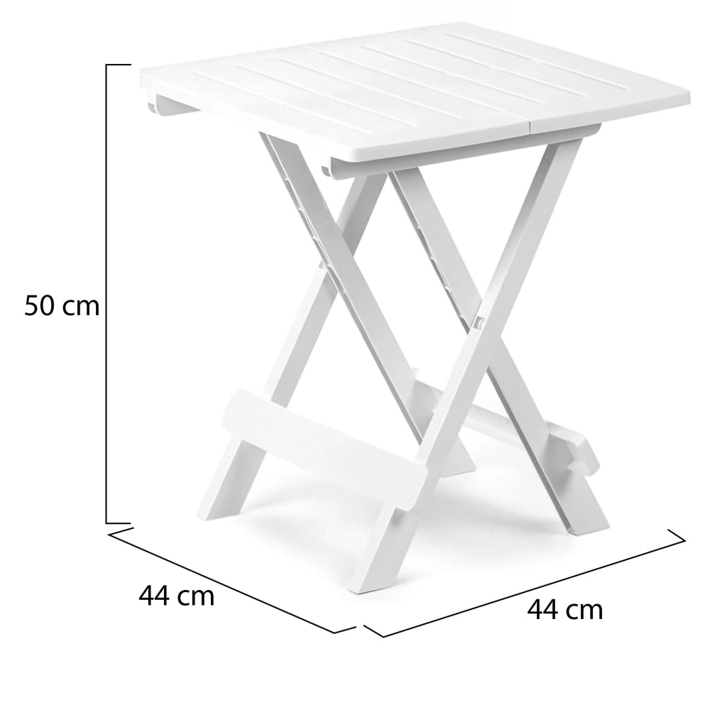 Elpino, Tavolo da Esterno 2 Posti Made in Italy, 44x44x50h cm Bianco