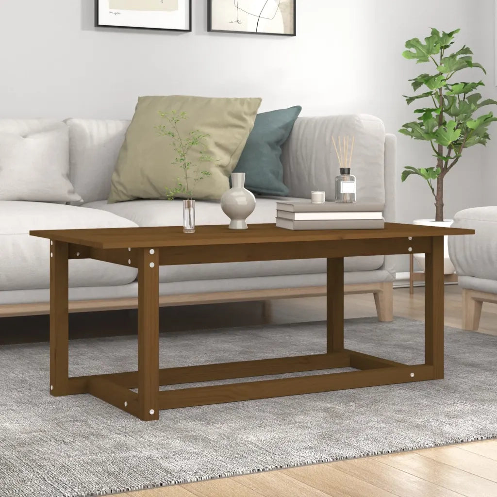 Tavolino da Salotto Miele 110x55x45 cm Legno Massello di Pino cod mxl 25686