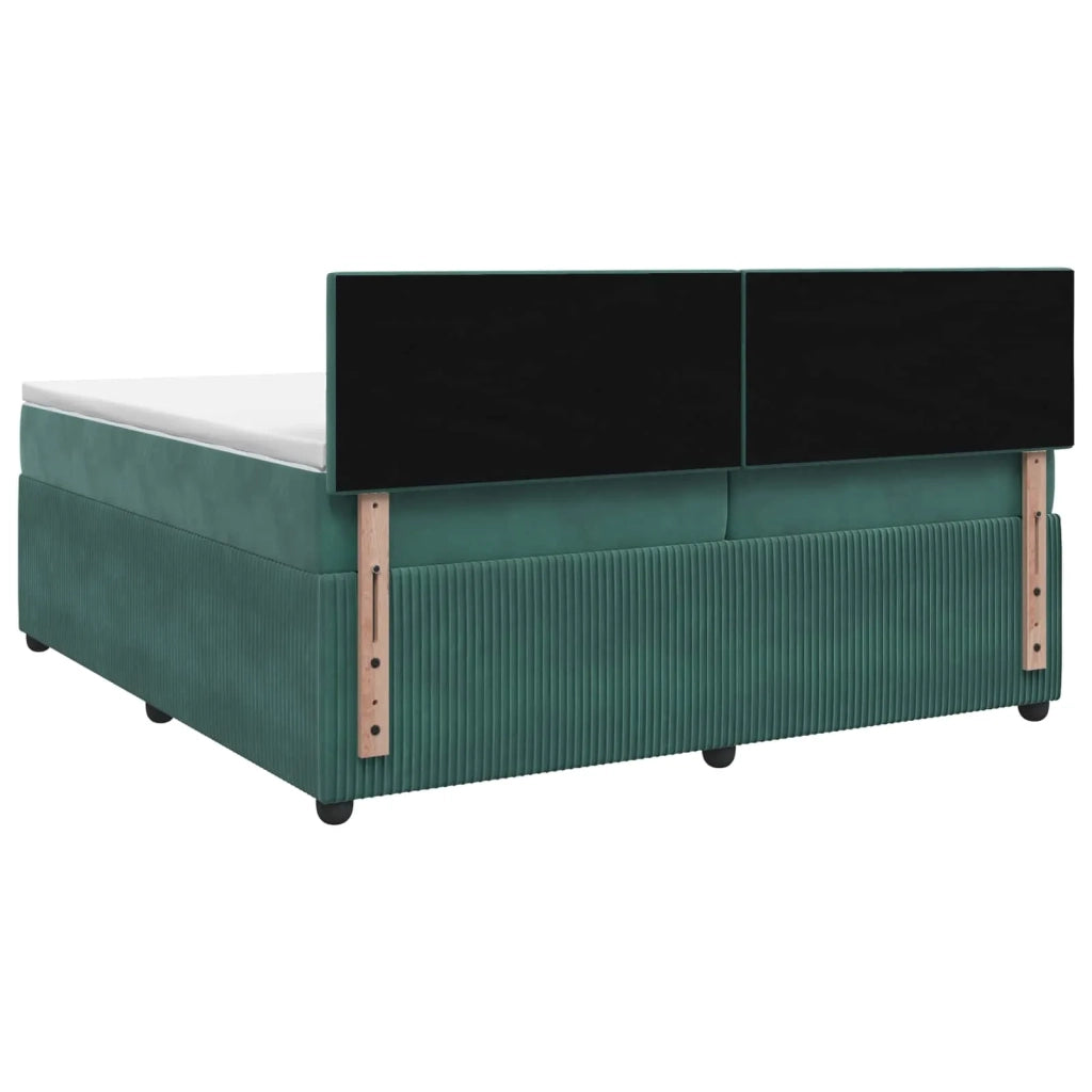 Letto box spring con materasso Verde Scuro 200 x 200 cm Velluto 3453218