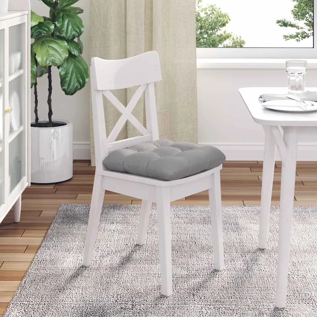 Cuscini per Seduta 4 pcs Grigio Nuvola 45 x 45 x 12 cm Tessuto 42015116