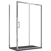 Box Doccia Angolare 70x130 cm 1 anta Scorrevoli 2 Lati Fissi in Cristallo trasparente 6mm H195 Bonussi Sole