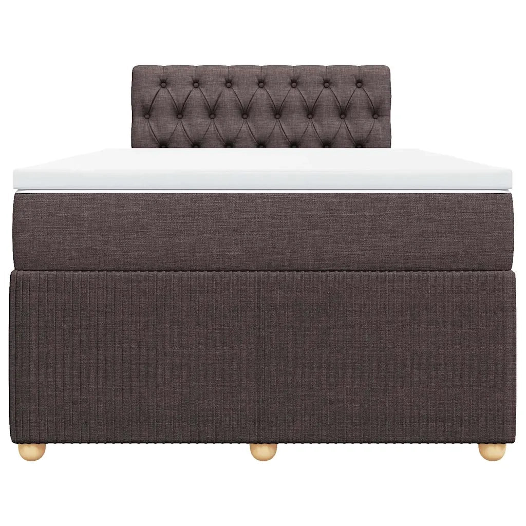 Giroletto a Molle con Materasso Marrone Scuro 120x190cm Tessuto