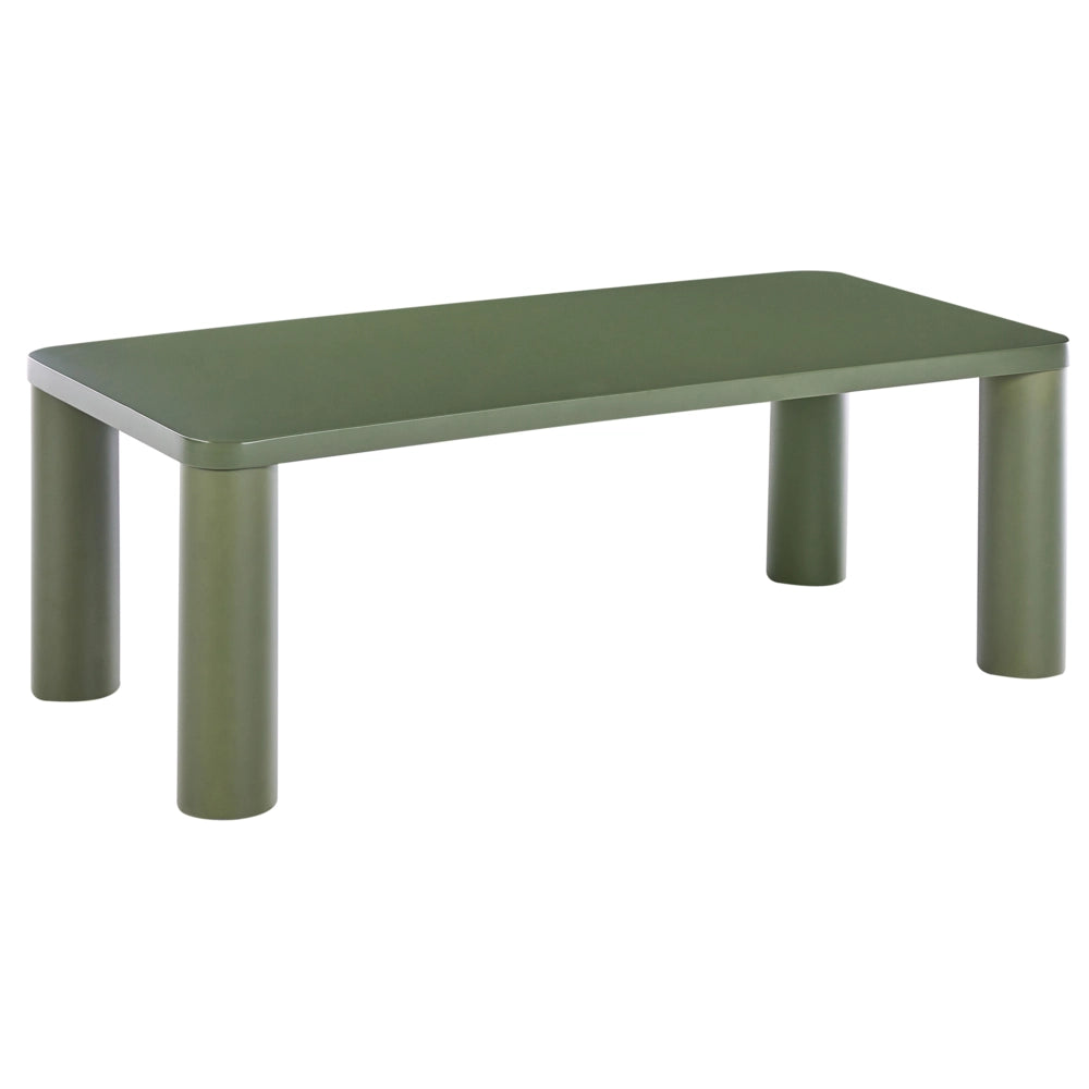 Tavolino con piano in MDF 120 x 60 cm verde Design moderno Gambe a coste Soggiorno