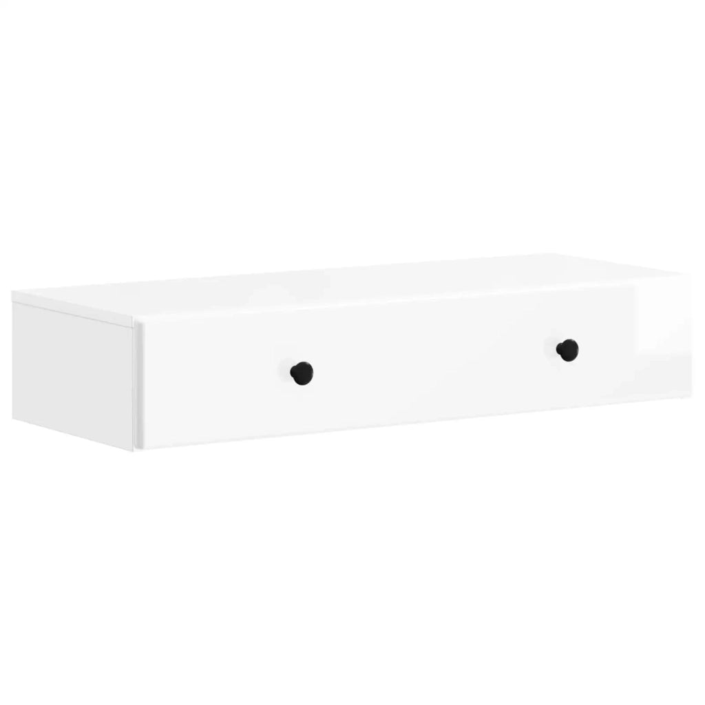 Tavolino da Parete Laterale Bianco Lucido 87,5 x 34,5 x 17 cm 899179