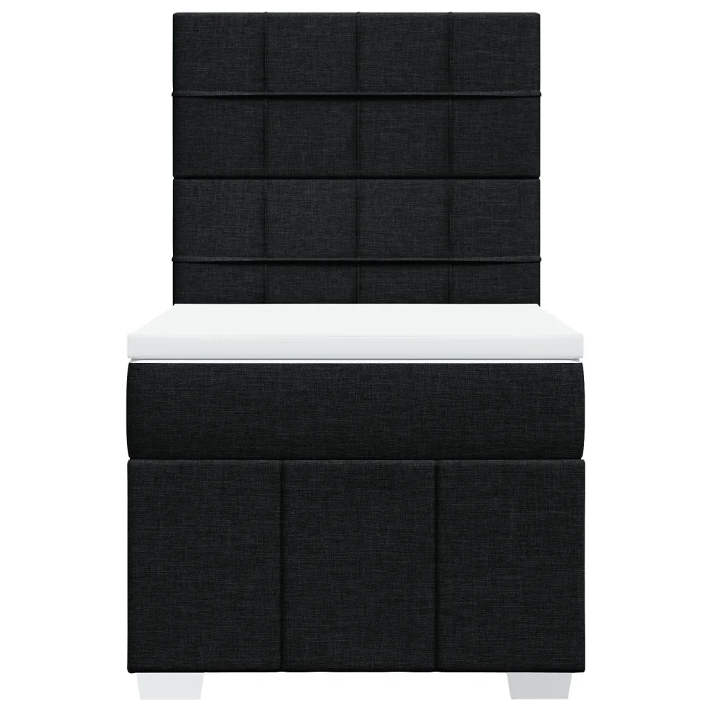 Giroletto a Molle con Materasso Nero 90x190 cm in Tessuto 3291525