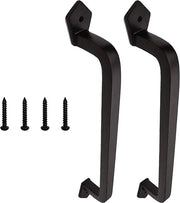 Maniglia per porta in ghisa antica - 203 mm - nera - porta di giardino in legno
