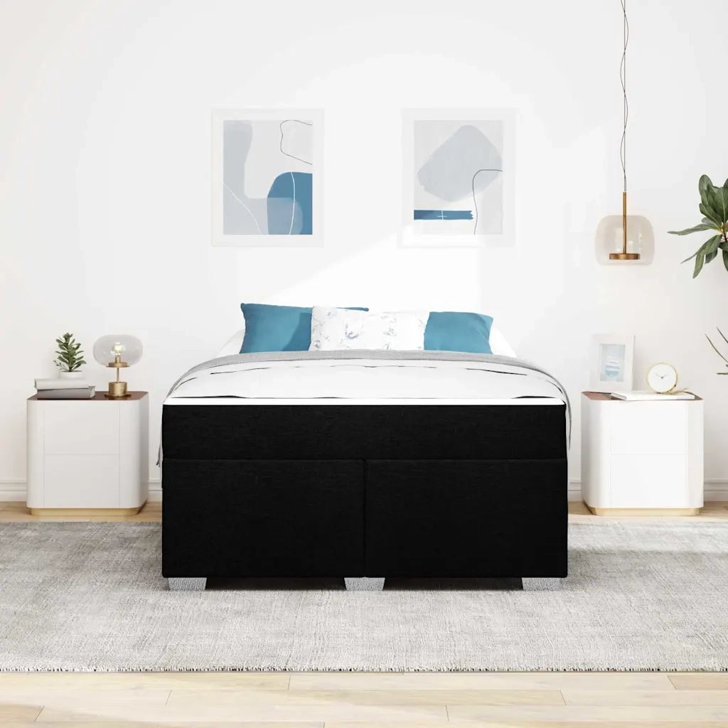 Struttura del letto con materasso Nero 140 x 200 cm Tessuto