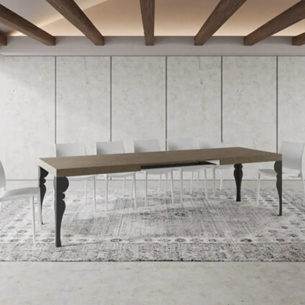 Tavolo allungabile 180/440x90 cm Paxon Premium tortora gambe antracite