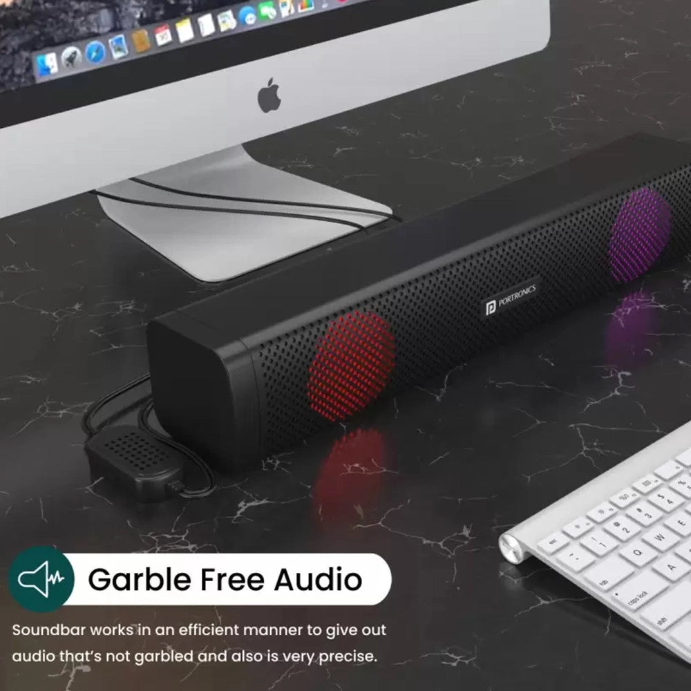 Trade Shop - Casse Audio Soundbar Aux Usb Speaker Altoparlanti Con Luce Rgb Per Pc Notebook -