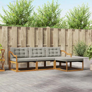 Set di divani da esterno 4 pcs Grigio Naturale e Chiaro