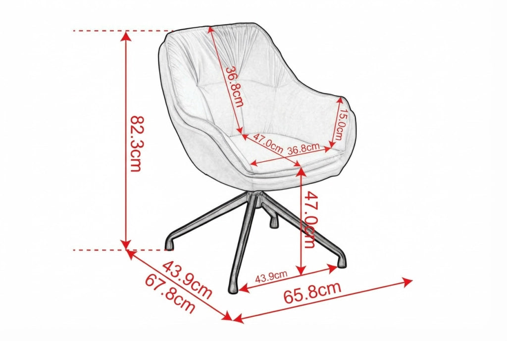 Poltrona da ufficio girevole a 360° in similpelle beige HOMVRA