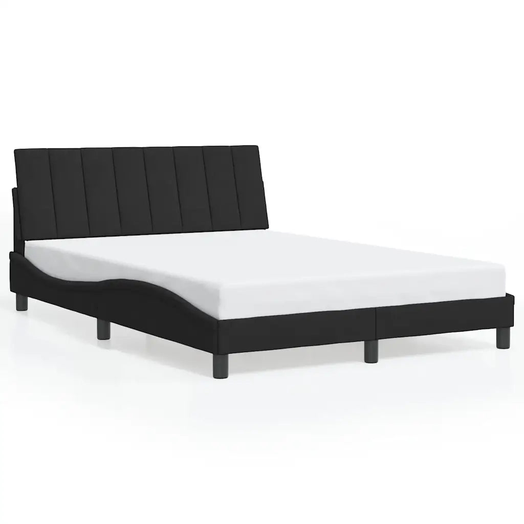 Giroletto con LED senza Materasso Hanko Nero 140x190 cm in Velluto