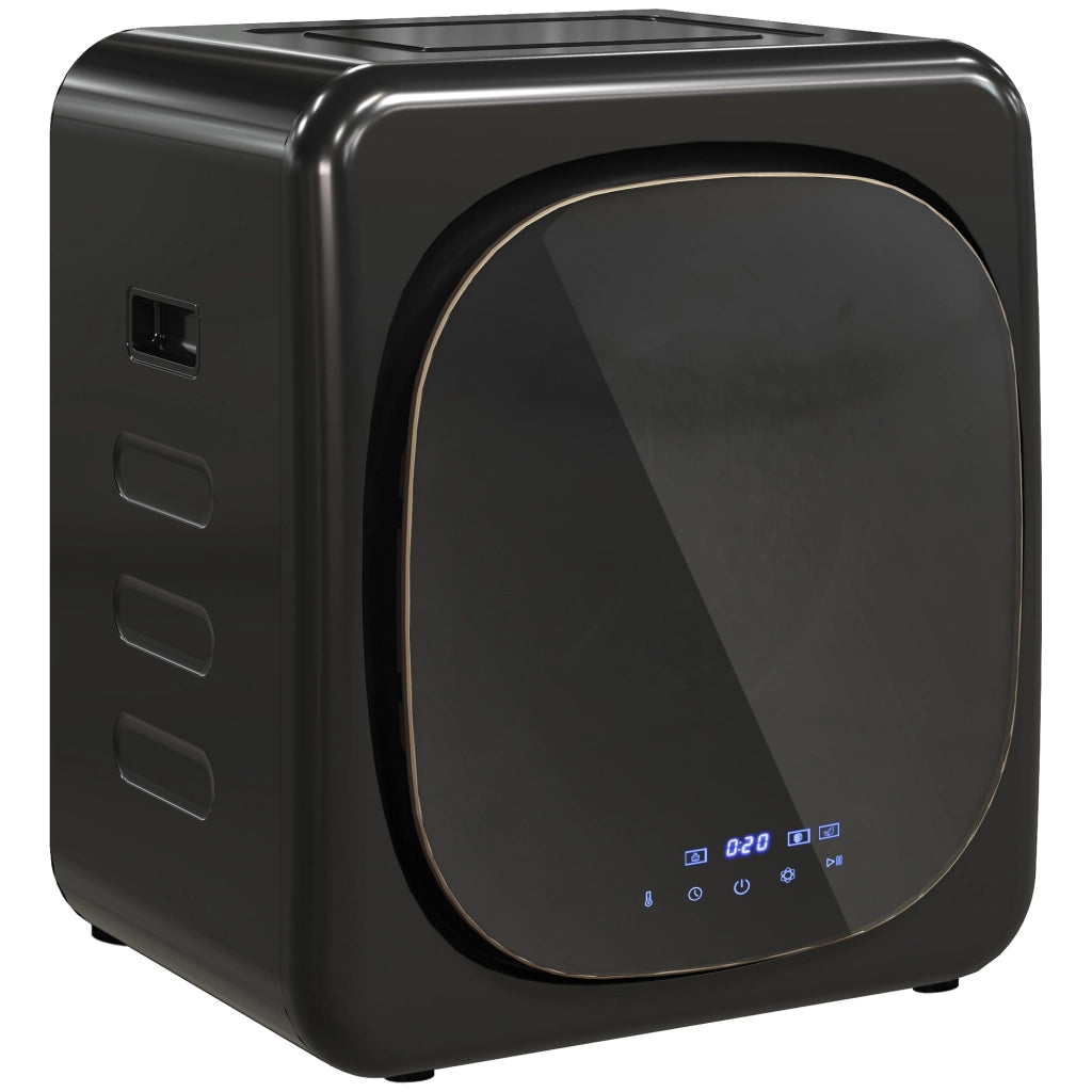 Asciugatrice ad Aria 48x40x56 cm Carico 4kg con Timer e Programma Smart in Acciaio Inox e ABS Nero
