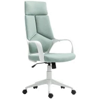 Sedia da Ufficio in Tessuto con Dondolo, Altezza Regolabile e Seduta Girevole, 63x63x117-127 cm, Verde