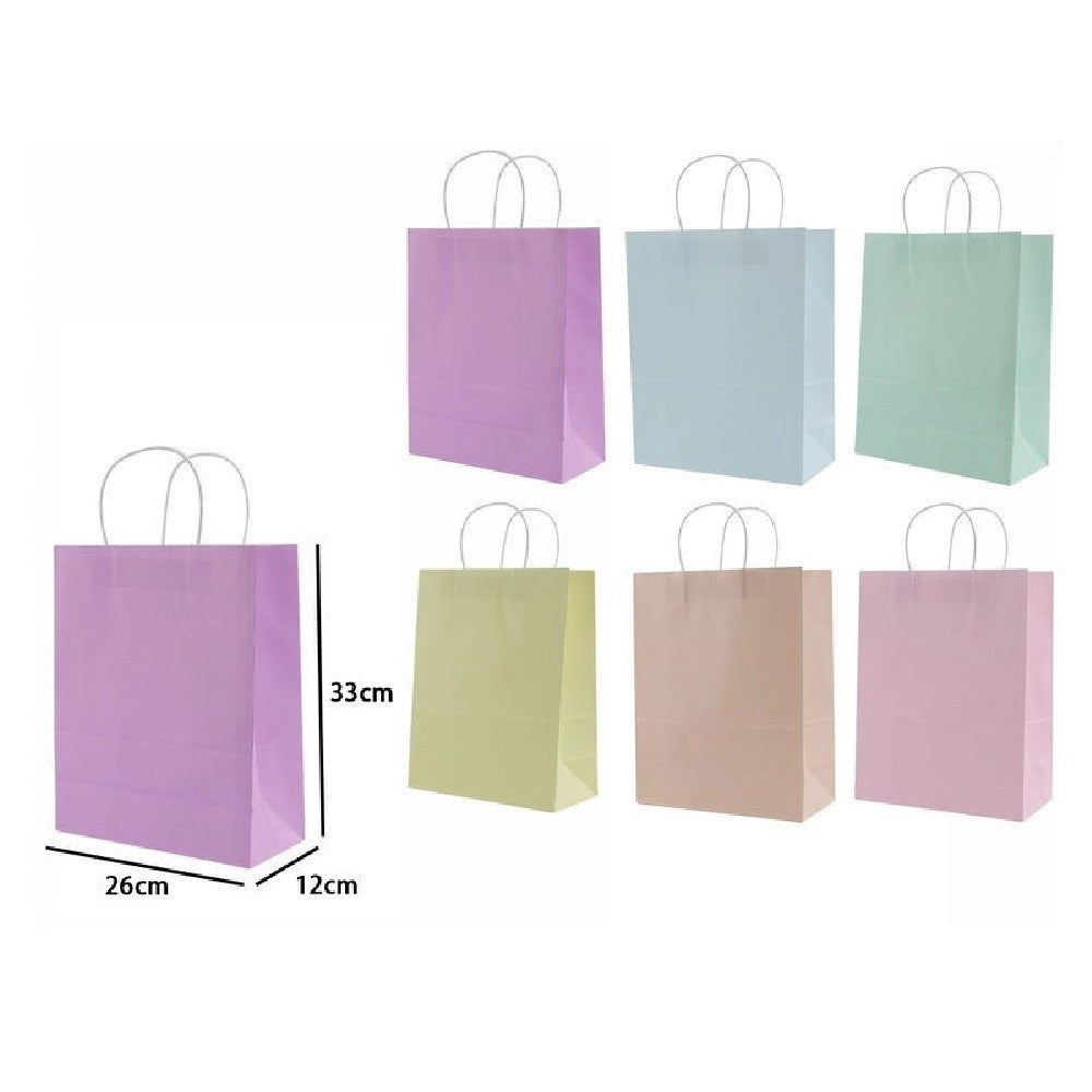 Trade Shop - Set 4 Pezzi Buste Borsa Da Regalo Sacchetti Carta 33x26x12 Cm Vari Colori 68491 -