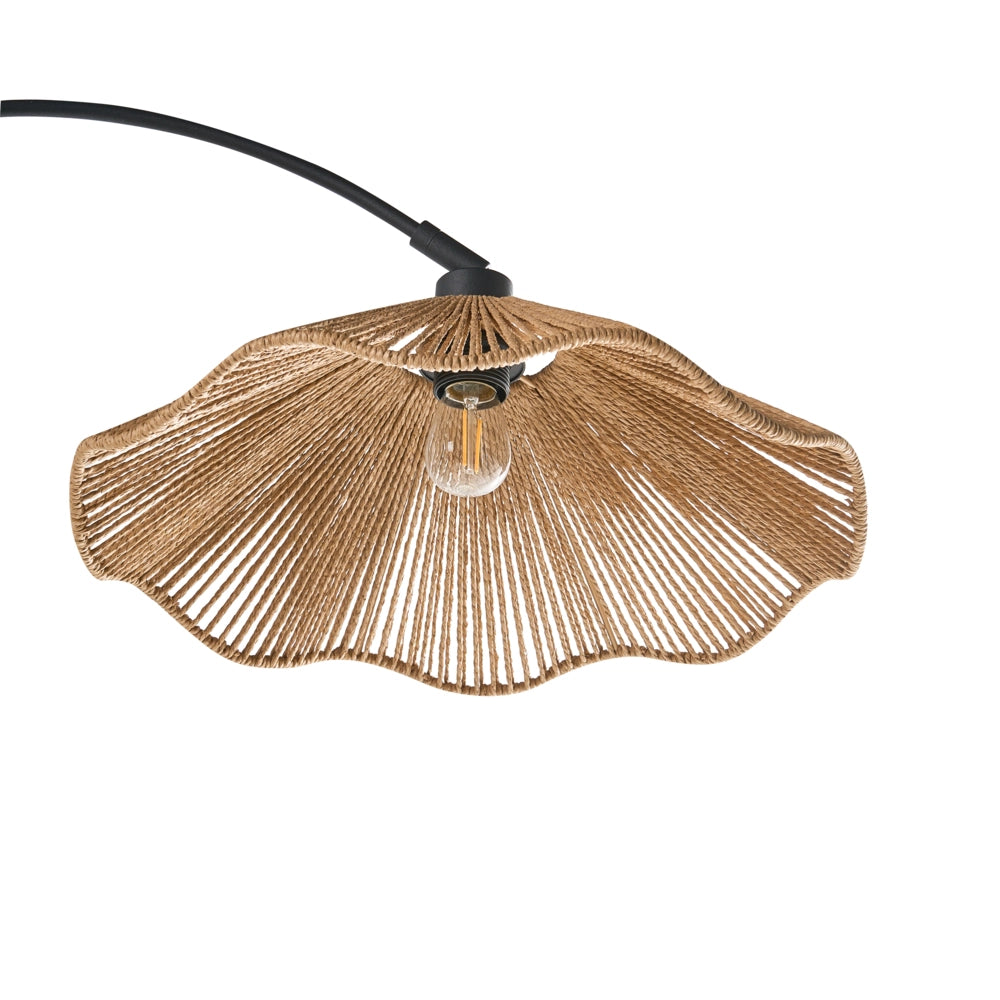 Lampada da terra con paralume in carta fatto a mano e base in metallo Rustic Boho