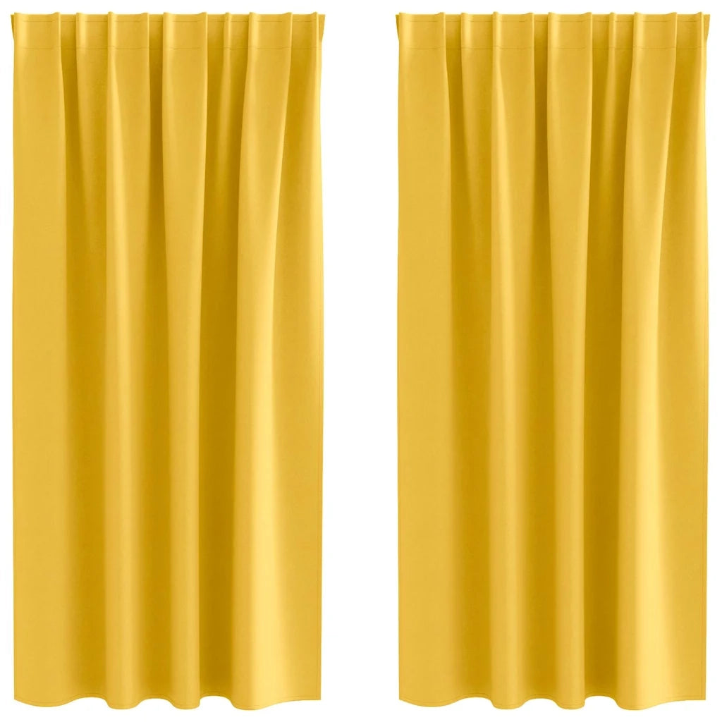 vidaXL Tende con tende 2 pcs giallo senape Poliestere