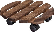 Rotolatore per piante Ø 30 x 8 cm - Palissandro - Pannello a guscio antiscivolo - Portata 100 kg - Prodotto in UE
