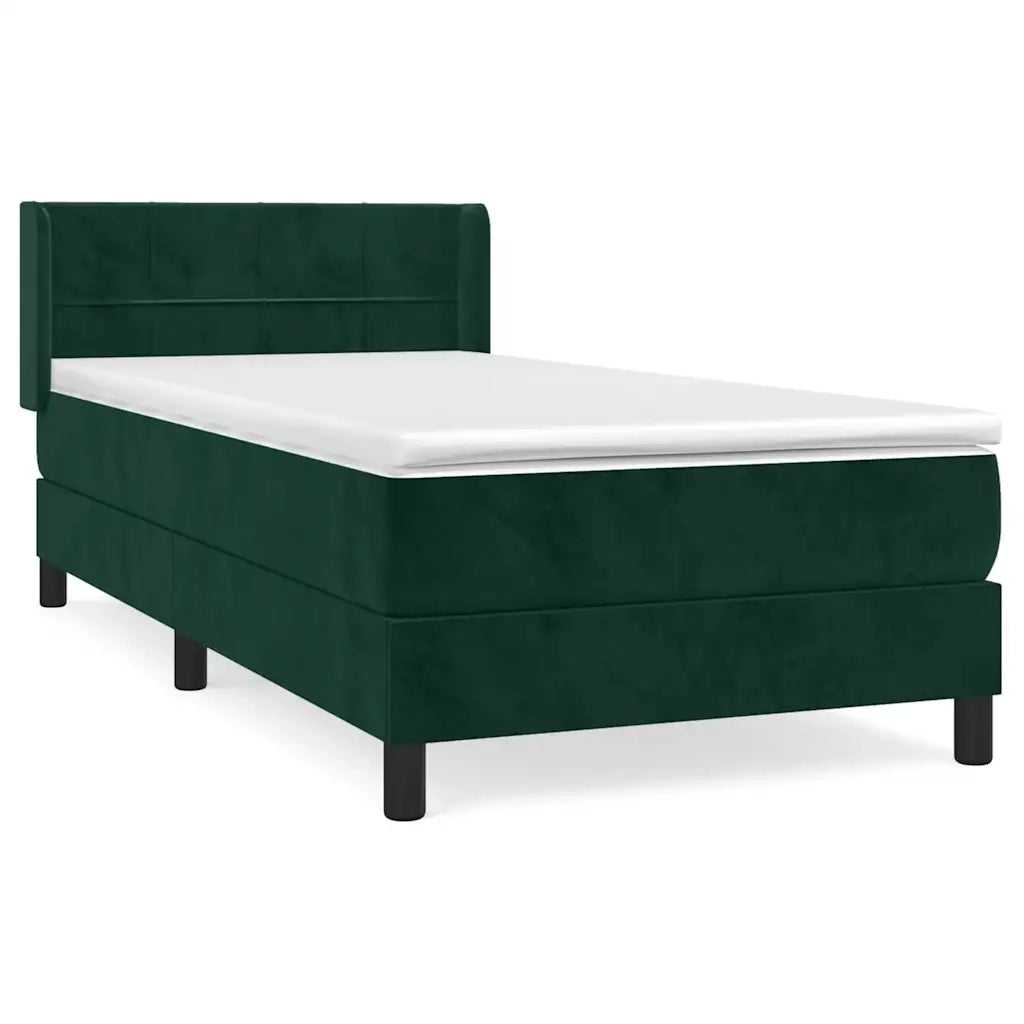 Giroletto a Molle con Materasso-Struttura Letto Verde Scuro 80x200 cm Velluto 652909