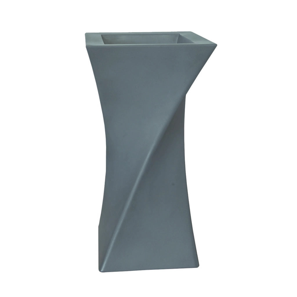 VASO TRIANGOLO ALTO 80CM, VASO IN RESINA ALTO, VASO ALTO MODERNO Colore: Avana