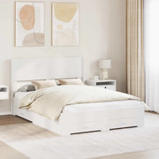 Struttura del letto con stoccaggio e testata Bianco