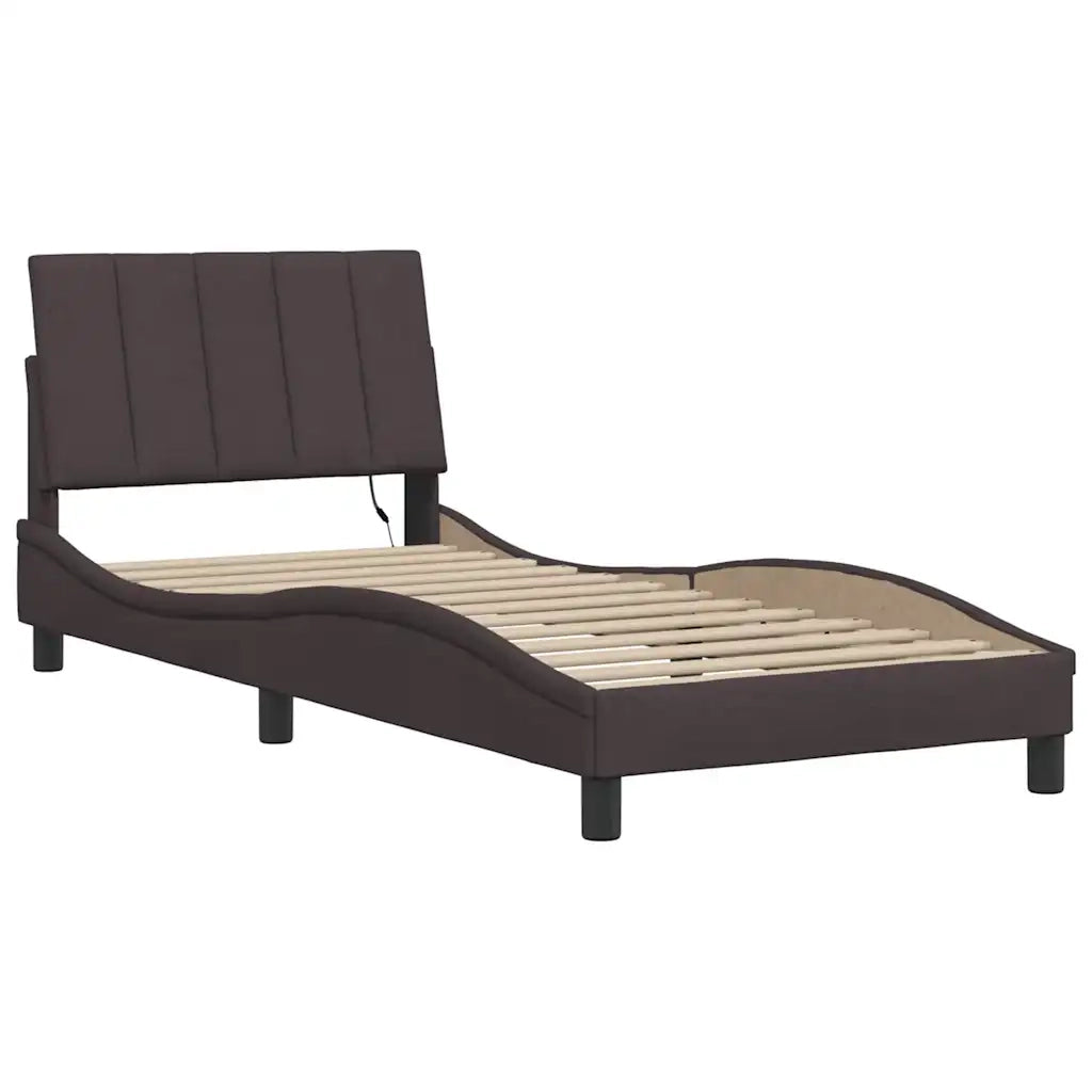 Giroletto senza Materasso Hanko Marrone Scuro 90x200 cm Tessuto