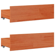 Letto Libreria senza Materasso Marrone Cera 140x190 cm in Pino