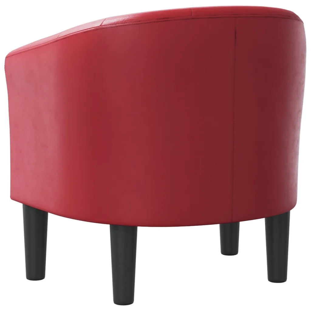 Poltrona a Pozzetto-Poltroncina Rosso Vino in Similpelle 342735
