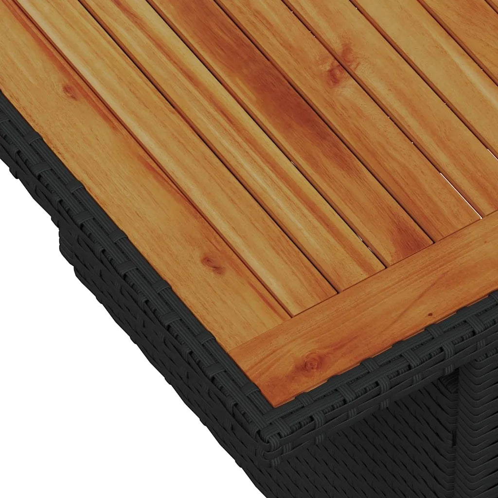 Set Divano da Giardino 5 pcs Nero e Crema polyrattan